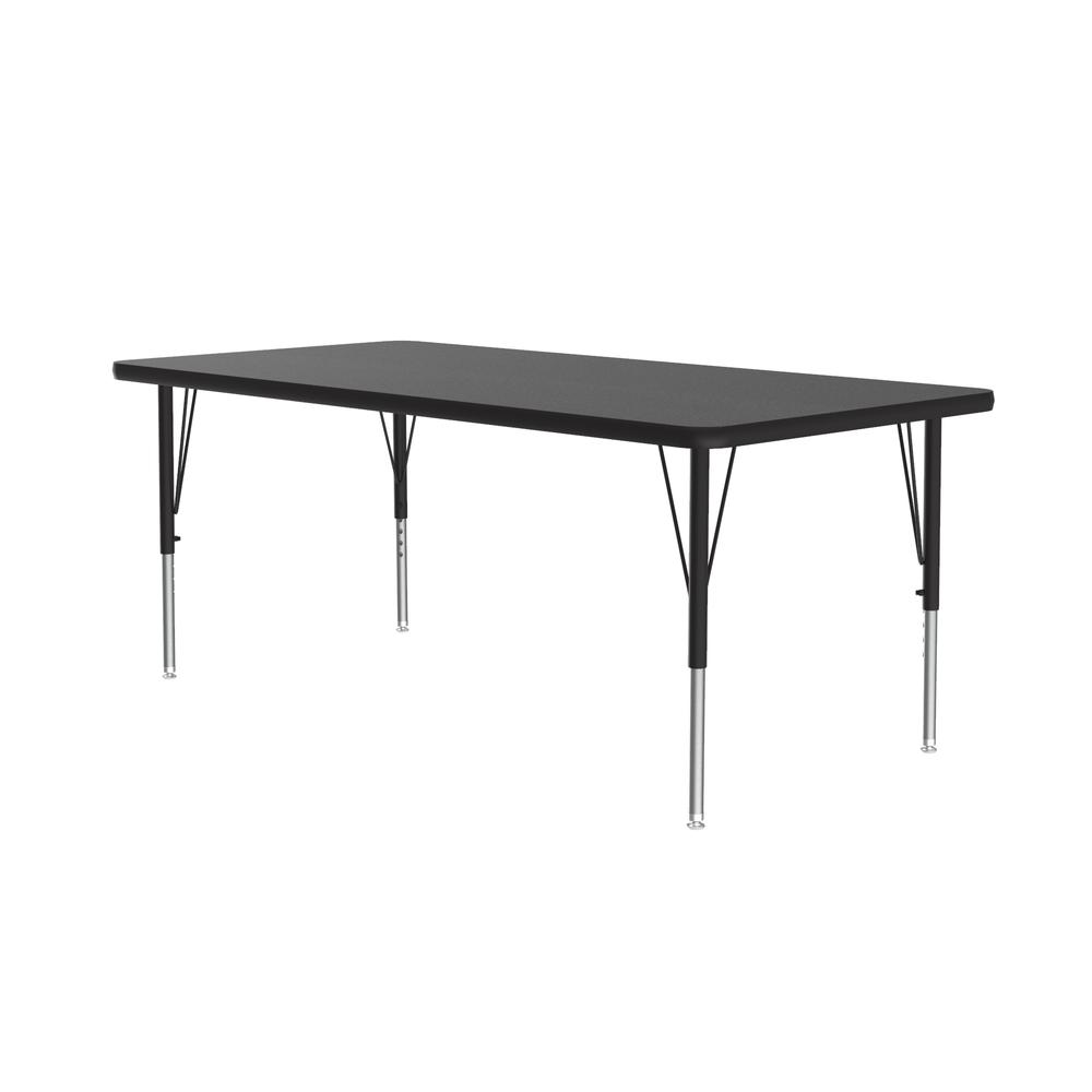 Deluxe High-Pressure Top Activity Tables, 30x48, RECTANGULAR, GRAY GRANITE, BLACK/CHROME. Picture 1