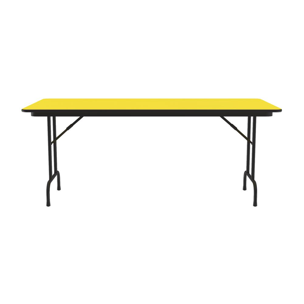 Deluxe High Pressure Top Folding Table, 36x72" RECTANGULAR YELLOW BLACK. Picture 8