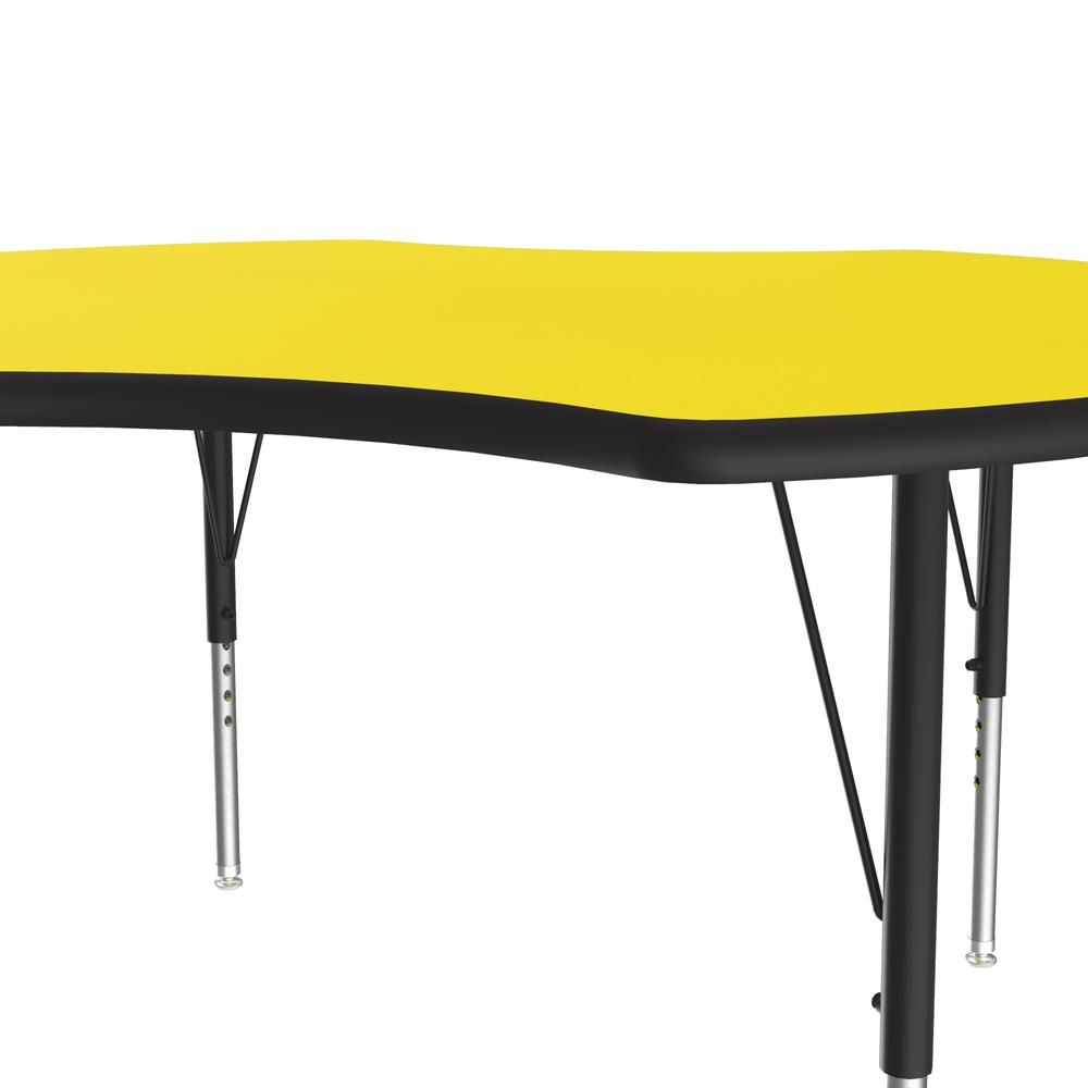 Deluxe High-Pressure Top Activity Tables, 48x48" CLOVER, YELLOW  BLACK/CHROME. Picture 6