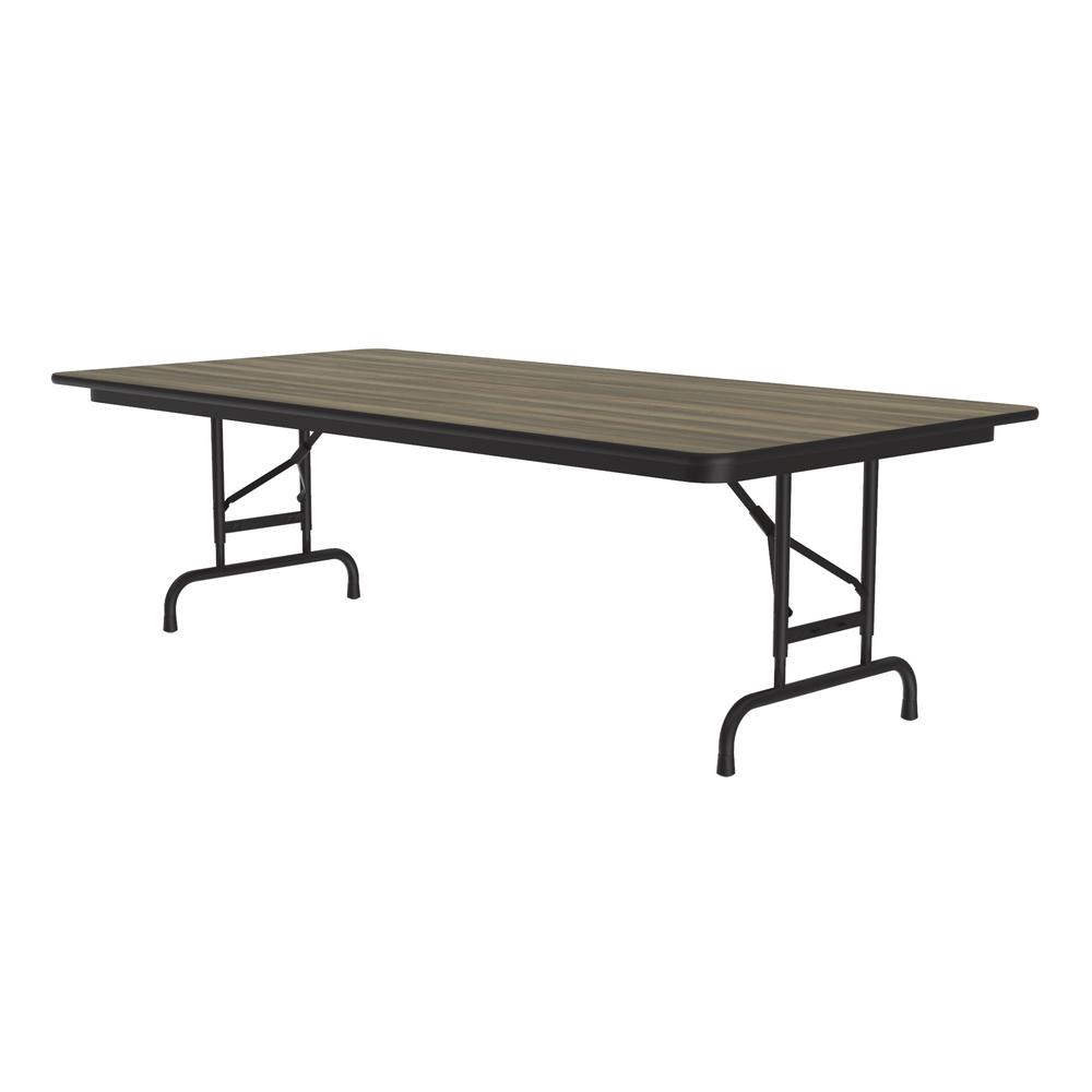 Adjustable Height High Pressure Top Folding Table 36x72" RECTANGULAR COLONIAL HICKORY, BLACK. Picture 1
