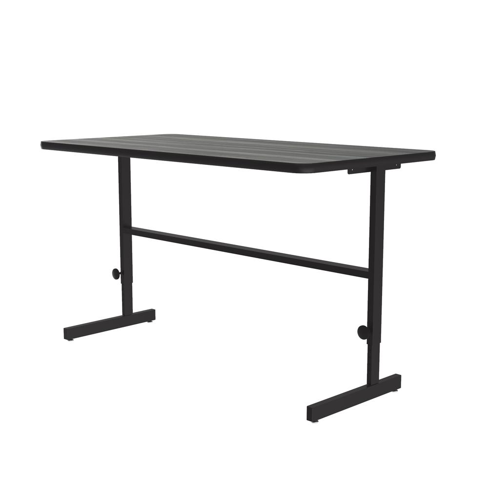 Deluxe High-Pressure Laminate Top Adjustable Standing  Height Work Station 30x60" RECTANGULAR, NEW ENGLAND DRIFTWOOD, BLACK. Picture 5