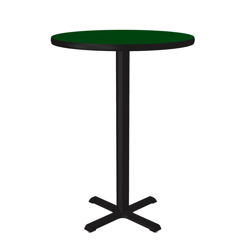 Bar Stool/Standing Height Deluxe High-Pressure Café and Breakroom Table, 30x30" ROUND GREEN BLACK. Picture 1