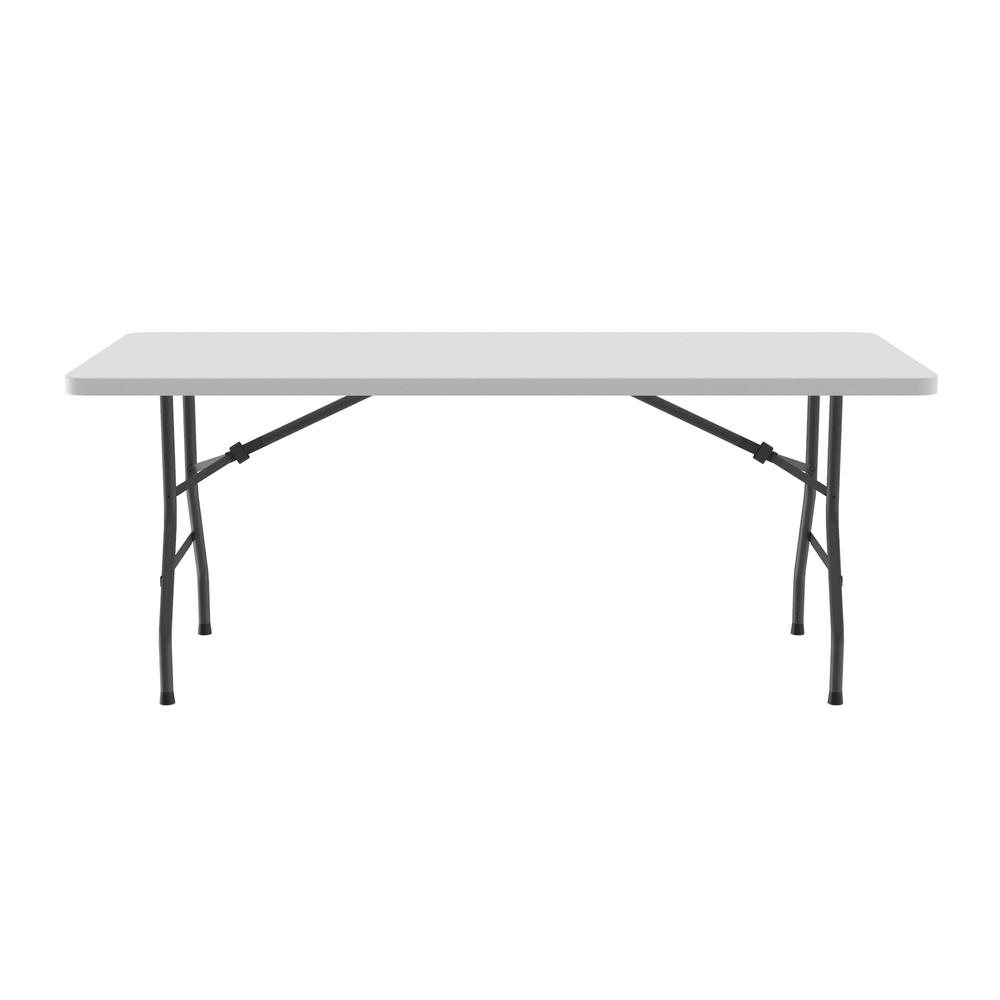 Economy Blow-Molded Plastic Folding Table, 30x72" RECTANGULAR, GRAY GRANITE CHARCOAL. Picture 1