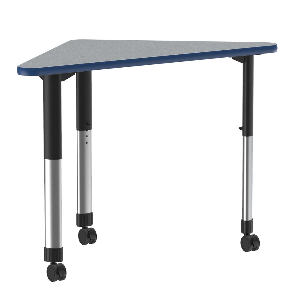 Commercial Lamiante Top Collaborative Desk with Casters 41x23" WING, GRAY GRANITE, BLACK/CHROME. Picture 1