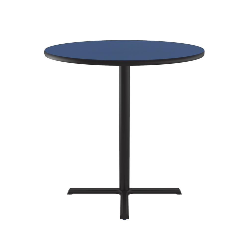 Bar Stool/Standing Height Deluxe High-Pressure Café and Breakroom Table 48x48" ROUND, BLUE, BLACK. Picture 3