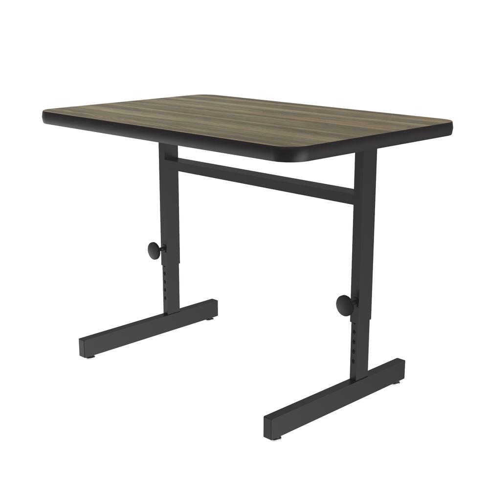 Adjustable Height Deluxe High-Pressure Top Computer/Student Desks  24x36", RECTANGULAR COLONIAL HICKORY, BLACK. Picture 6