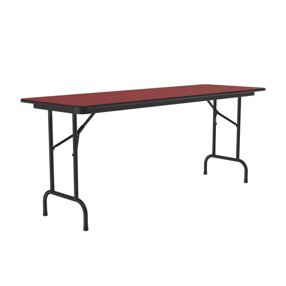 Deluxe High Pressure Top Folding Table 24x96", RECTANGULAR RED, BLACK. Picture 1