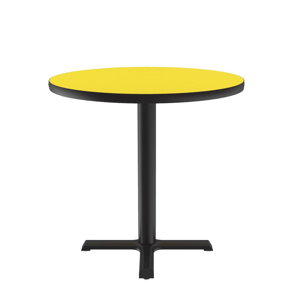 Table Height Deluxe High-Pressure Café and Breakroom Table 36x36" ROUND YELLOW, BLACK. Picture 7