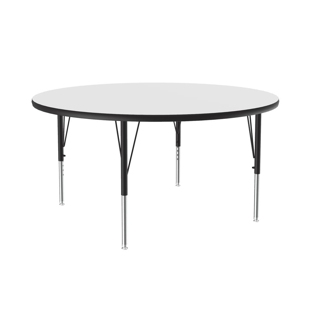 Deluxe High-Pressure Top Activity Tables 48x48" ROUND, WHITE, BLACK/CHROME. Picture 2