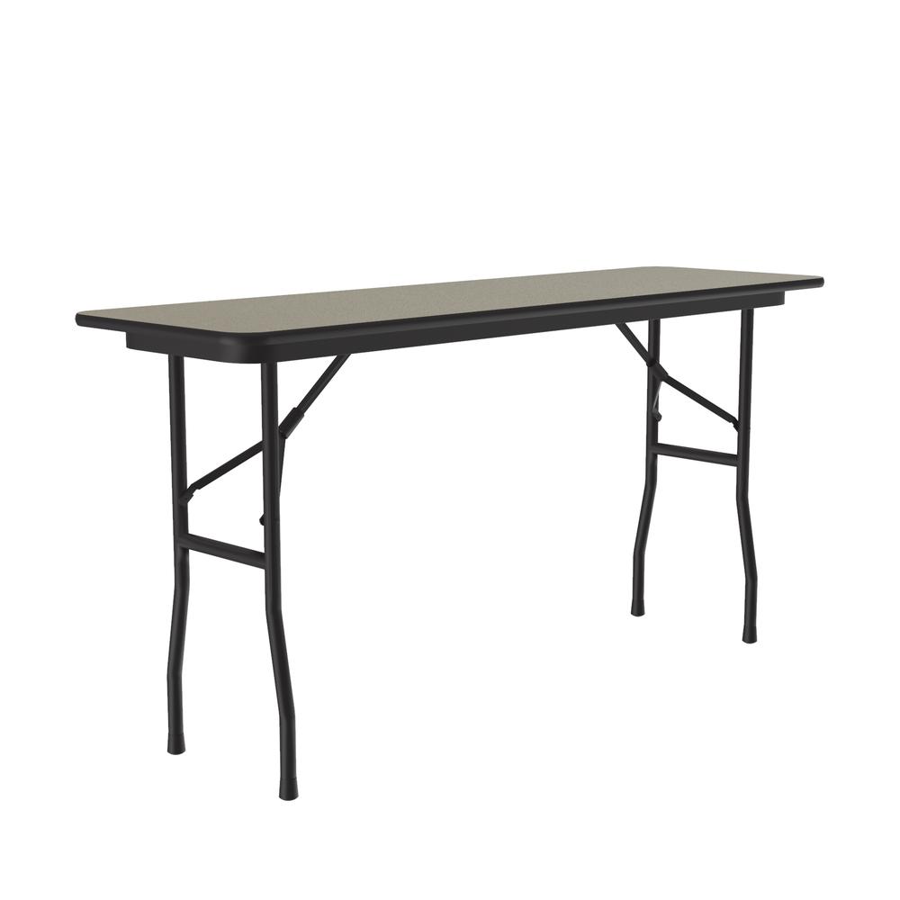 Deluxe High Pressure Top Folding Table 18x72", RECTANGULAR SAVANNAH SAND BLACK. Picture 4