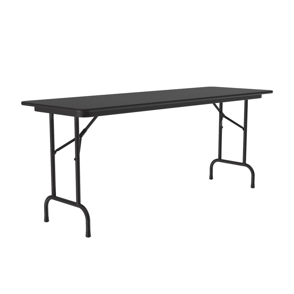 Thermal Fused Laminate Top Folding Table, 24x60" RECTANGULAR, BLACK GRANITE BLACK. Picture 8
