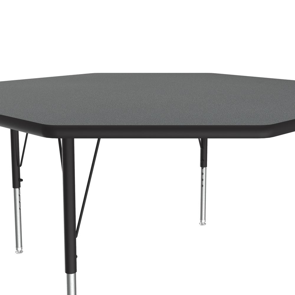 Deluxe High-Pressure Top Activity Tables, 48x48" OCTAGONAL, MONTANA GRANITE BLACK/CHROME. Picture 3