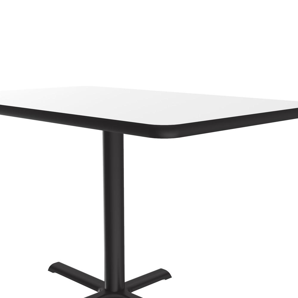 Table Height Deluxe High-Pressure Café and Breakroom Table 30x42" RECTANGULAR WHITE, BLACK. Picture 1