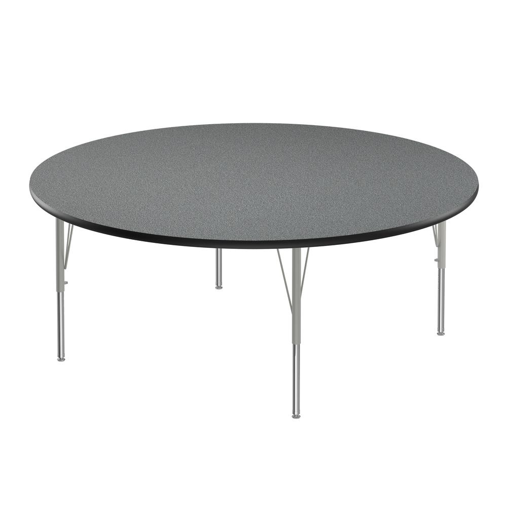 Deluxe High-Pressure Top Activity Tables, 60x60" ROUND MONTANA GRANITE SILVER MIST. Picture 3