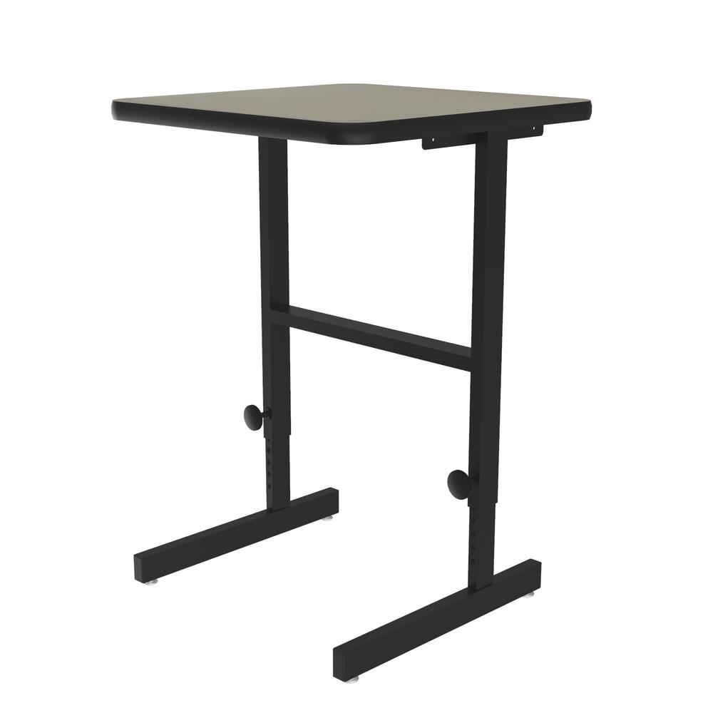 Deluxe High-Pressure Laminate Top Adjustable Standing  Height Work Station, 20x24" RECTANGULAR SAVANNAH SAND, BLACK. Picture 7