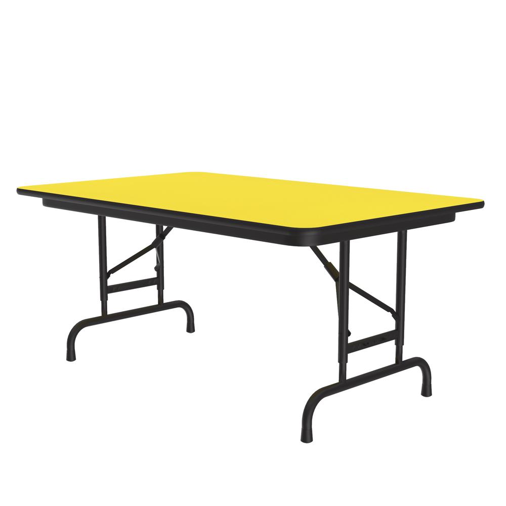 Adjustable Height High Pressure Top Folding Table 30x48", RECTANGULAR YELLOW BLACK. Picture 4