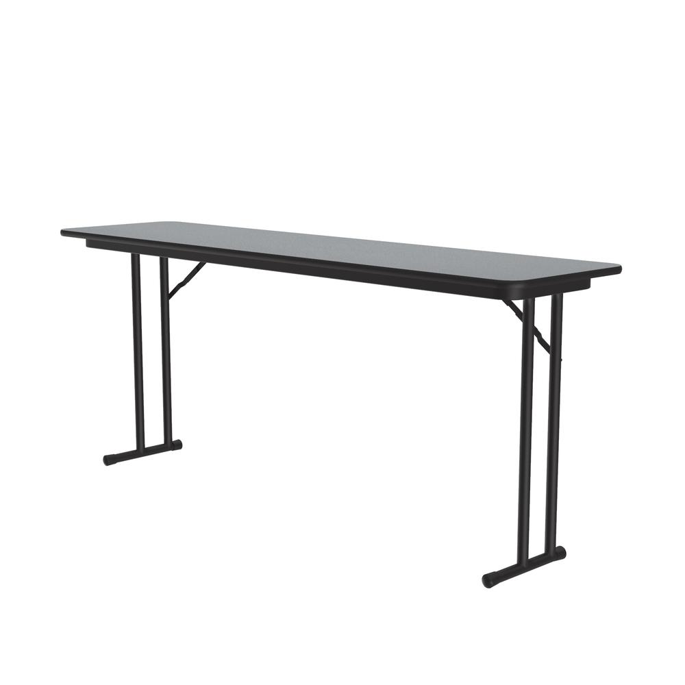 Deluxe High-Pressure Folding Seminar Table with Off-Set Leg 18x60", RECTANGULAR, GRAY GRANITE BLACK. Picture 5