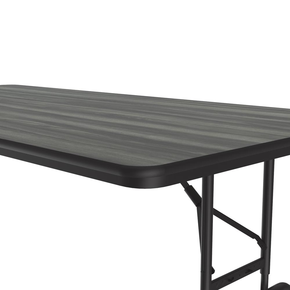 Adjustable Height High Pressure Top Folding Table, 36x72", RECTANGULAR, NEW ENGLAND DRIFTWOOD BLACK. Picture 5
