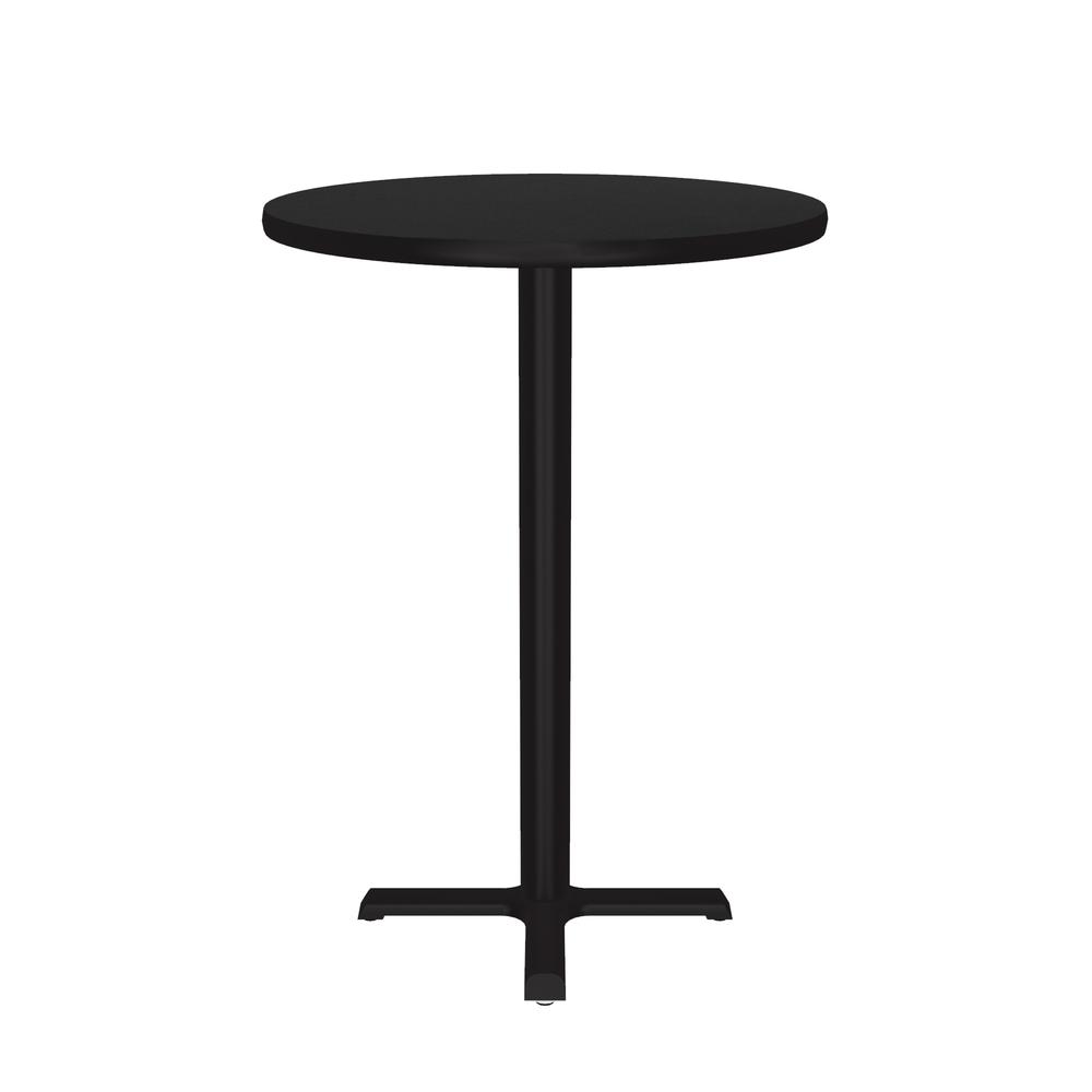 Bar Stool/Standing Height Commercial Laminate Café and Breakroom Table 24x24" ROUND BLACK GRANITE, BLACK. Picture 4