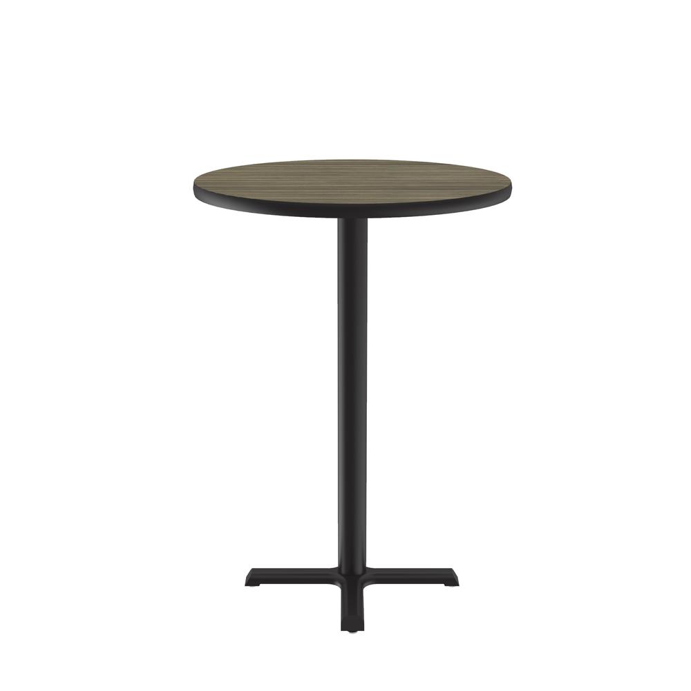 Bar Stool/Standing Height Deluxe High-Pressure Café and Breakroom Table, 30x30" ROUND, COLONIAL HICKORY BLACK. Picture 5