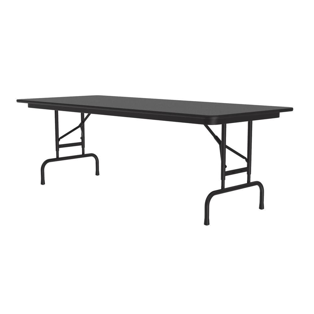 Adjustable Height Econoline Melamine Top Folding Table 30x72", RECTANGULAR BLACK GRANITE BLACK. Picture 5