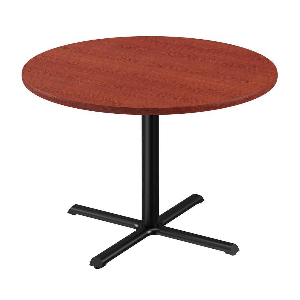 Table Height Deluxe High-Pressure Café and Breakroom Table 48x48", ROUND CHERRY, BLACK. Picture 4
