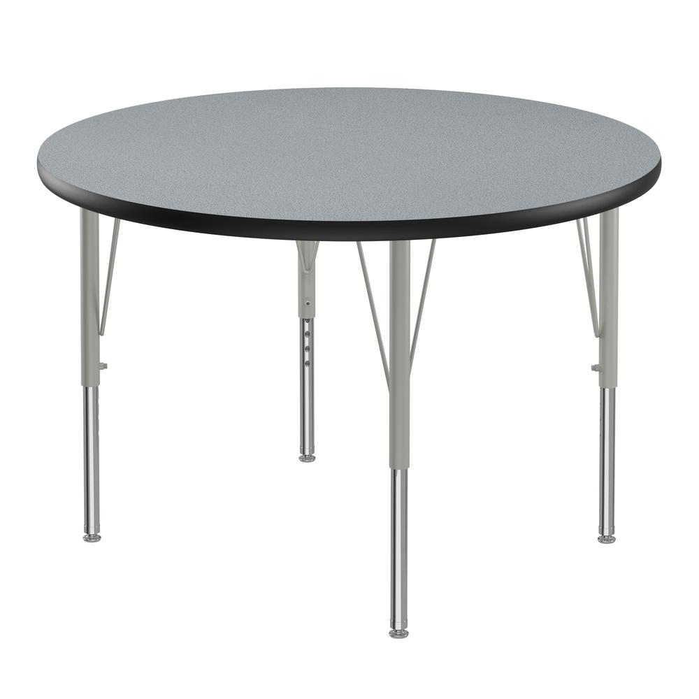 Deluxe High-Pressure Top Activity Tables, 42x42 ROUND, GRAY GRANITE SILVER MIST. Picture 3