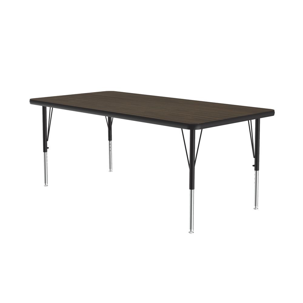 Deluxe High-Pressure Top Activity Tables 30x60", RECTANGULAR WALNUT, BLACK/CHROME. Picture 2