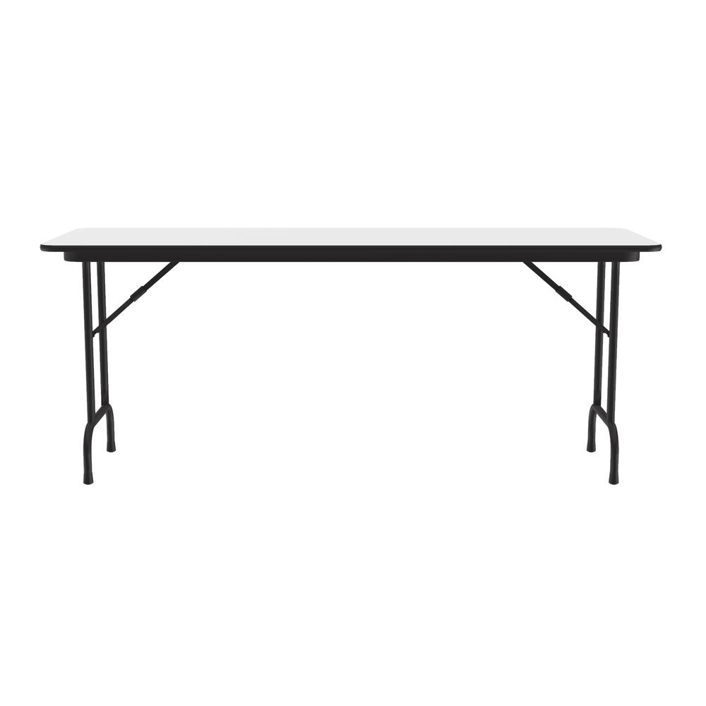Deluxe High Pressure Top Folding Table, 24x60" RECTANGULAR WHITE BLACK. Picture 5