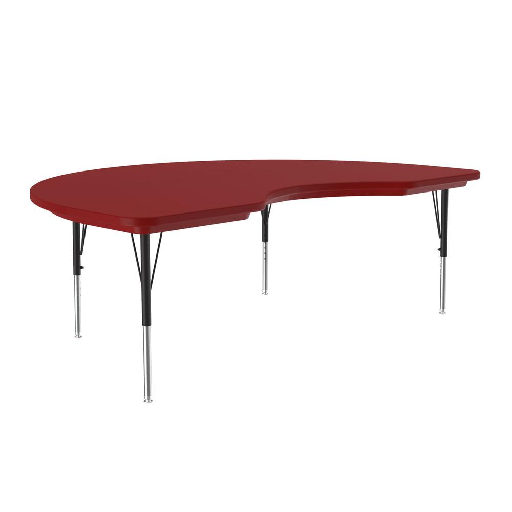Commercial Blow-Molded Plastic Top Activity Tables, 48x72", KIDNEY RED BLACK/CHROME. Picture 1