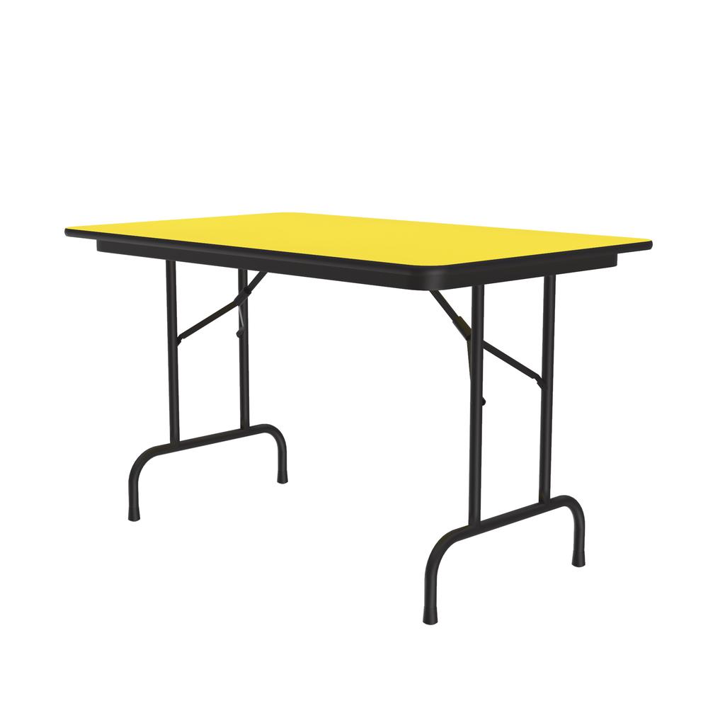 Deluxe High Pressure Top Folding Table, 30x48", RECTANGULAR, YELLOW, BLACK. Picture 5