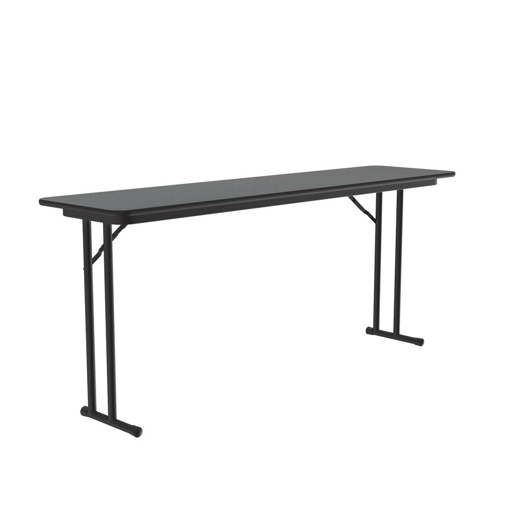Deluxe High-Pressure Folding Seminar Table with Off-Set Leg, 18x96" RECTANGULAR MONTANA GRANITE, BLACK. Picture 8