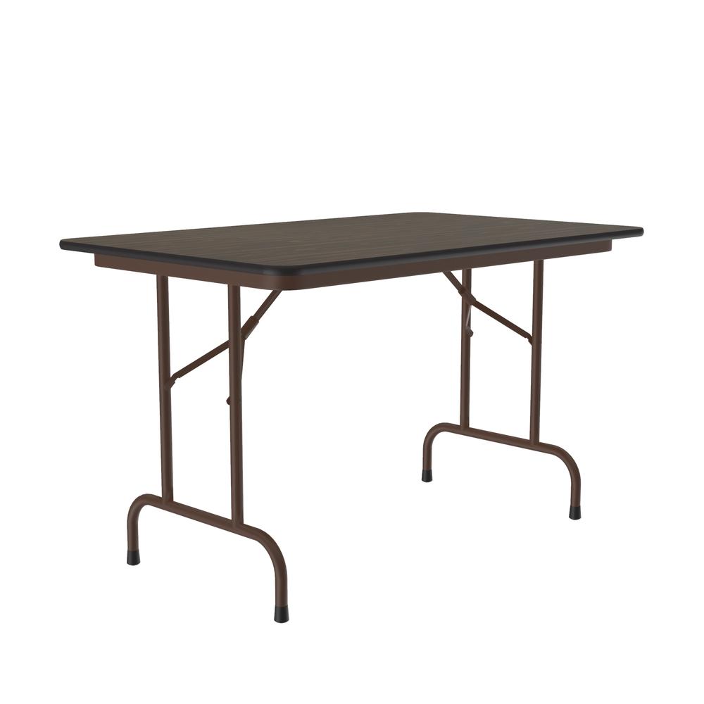 Deluxe High Pressure Top Folding Table 30x48", RECTANGULAR WALNUT, BROWN. Picture 1