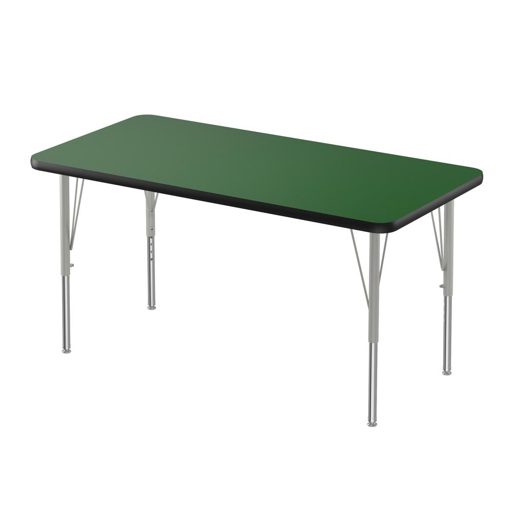 Deluxe High-Pressure Top Activity Tables, 24x48" RECTANGULAR GREEN, SILVER MIST. Picture 1