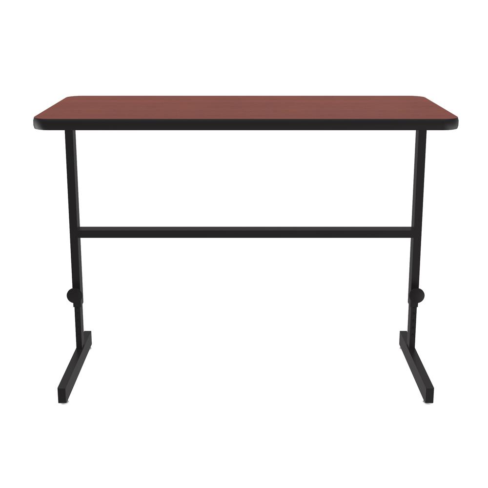 Deluxe High-Pressure Laminate Top Adjustable Standing  Height Work Station 24x48", RECTANGULAR CHERRY BLACK. Picture 1