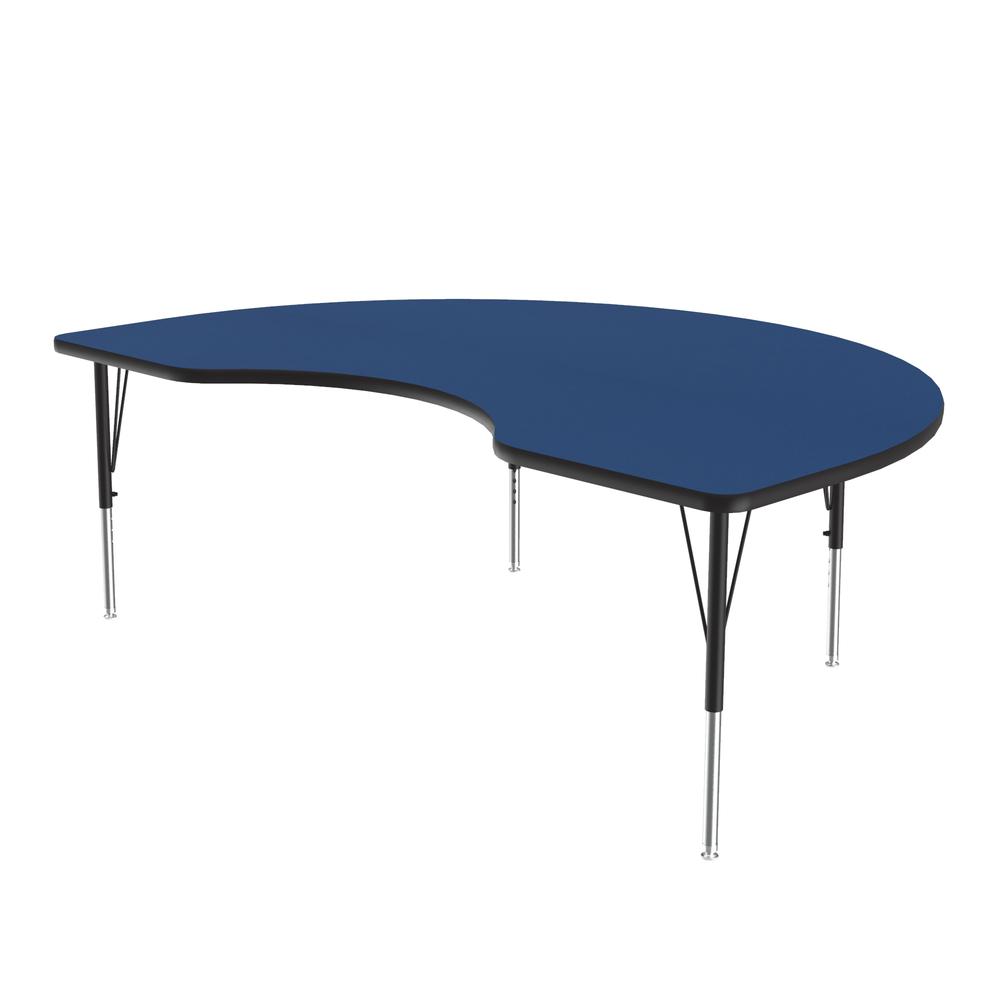Deluxe High-Pressure Top Activity Tables 48x72" KIDNEY BLUE, BLACK/CHROME. Picture 2