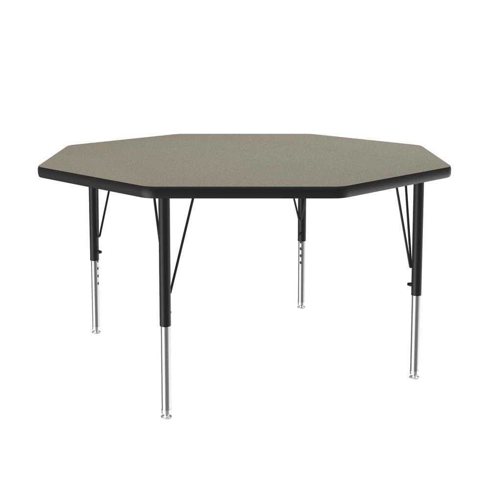 Deluxe High-Pressure Top Activity Tables 48x48", OCTAGONAL, SAVANNAH SAND BLACK/CHROME. Picture 5