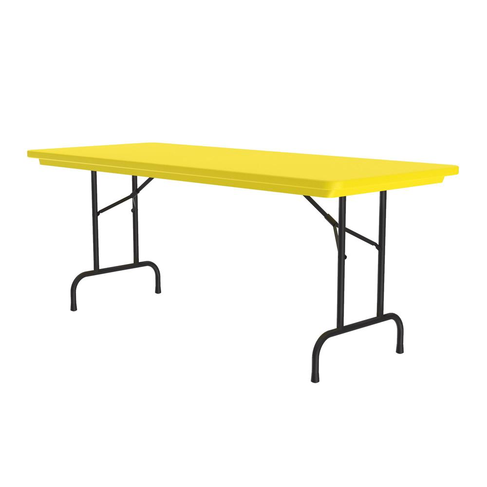 Commercial Blow-Molded Plastic Folding Table 30x60" RECTANGULAR, YELLOW, BLACK. Picture 1