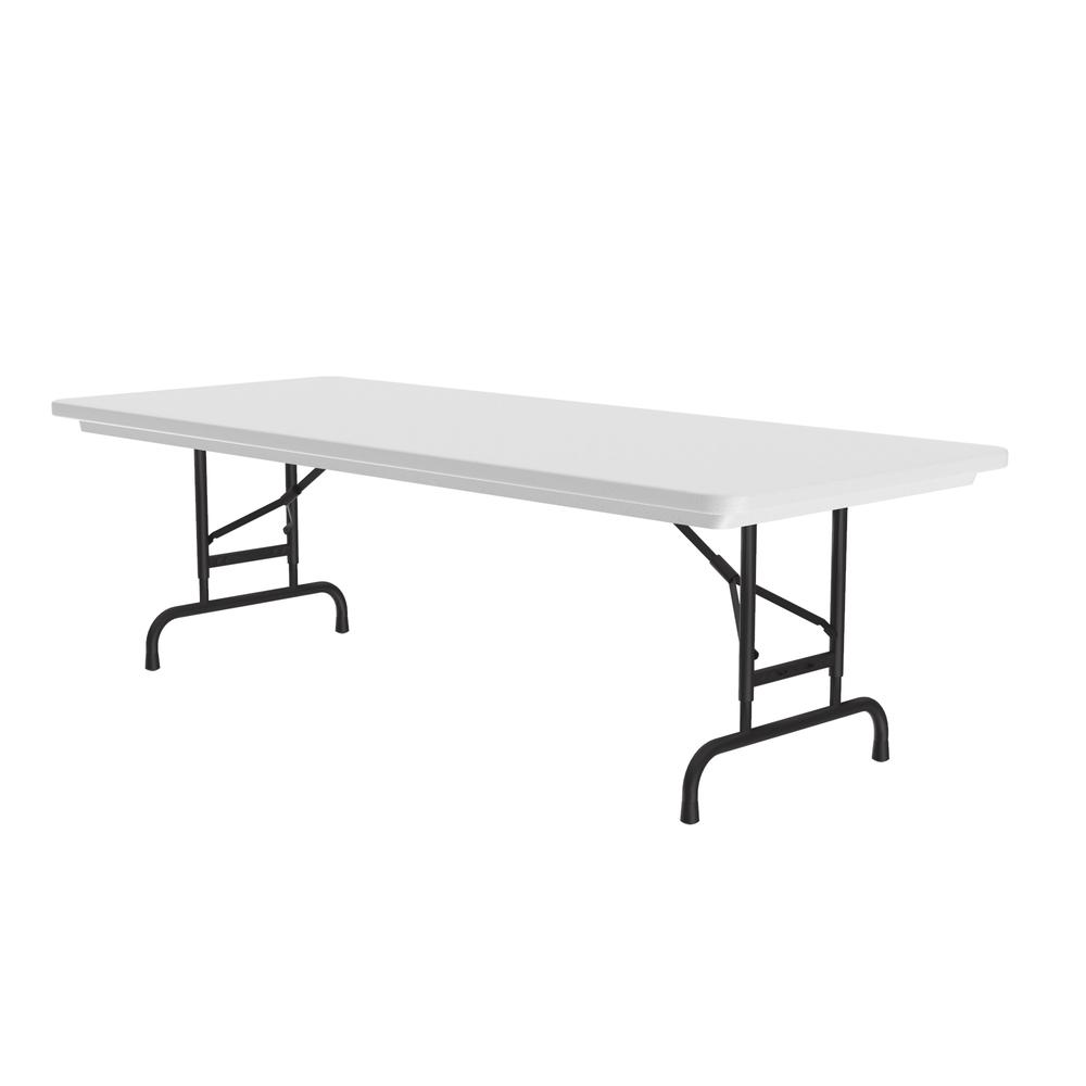Adjustable Height Commercial Blow-Molded Plastic Folding Table, 30x72" RECTANGULAR GRAY GRANITE BLACK. Picture 7