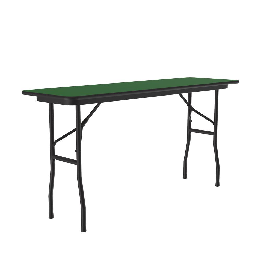 Deluxe High Pressure Top Folding Table, 18x96", RECTANGULAR, GREEN BLACK. Picture 2