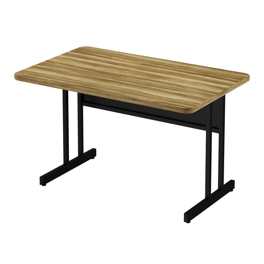 Desk Height  Deluxe HIgh-Pressure Top Computer/Student Desks , 30x60", RECTANGULAR, COLONIAL HICKORY BLACK. Picture 1