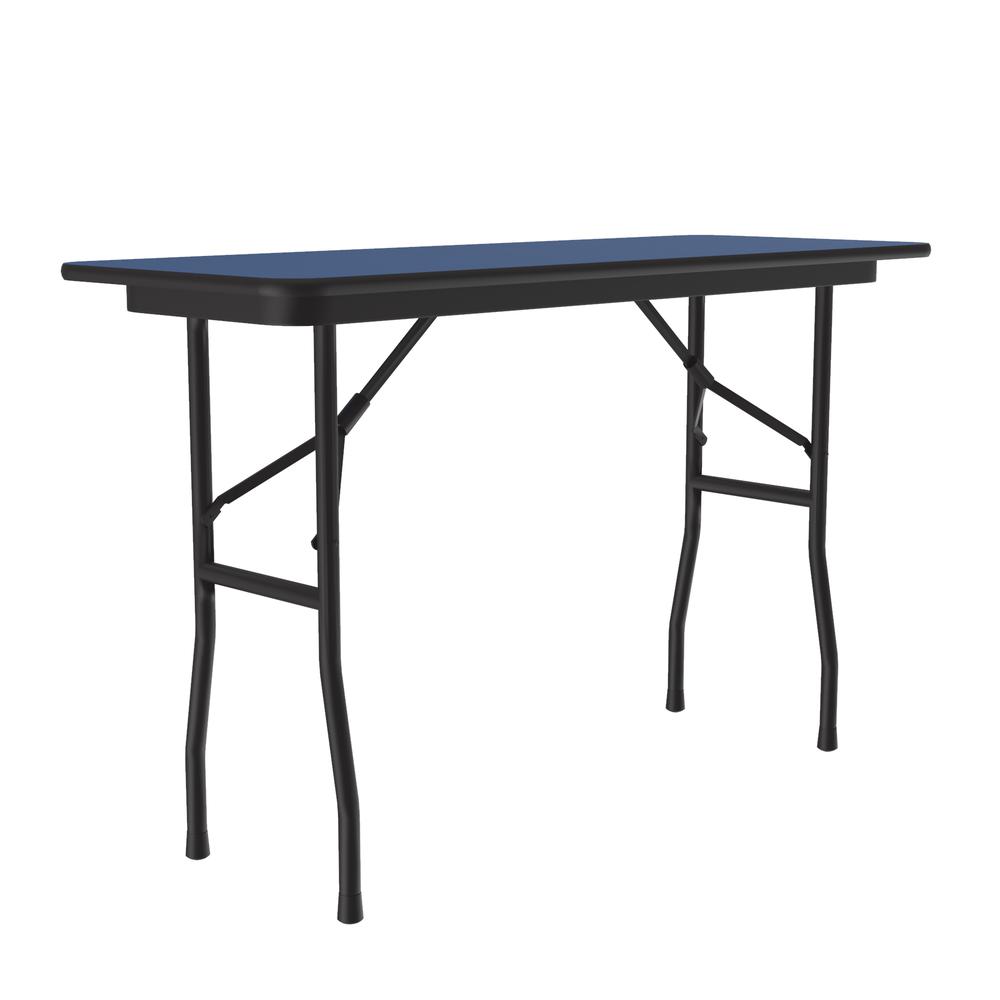 Deluxe High Pressure Top Folding Table, 18x48" RECTANGULAR BLUE, BLACK. Picture 6