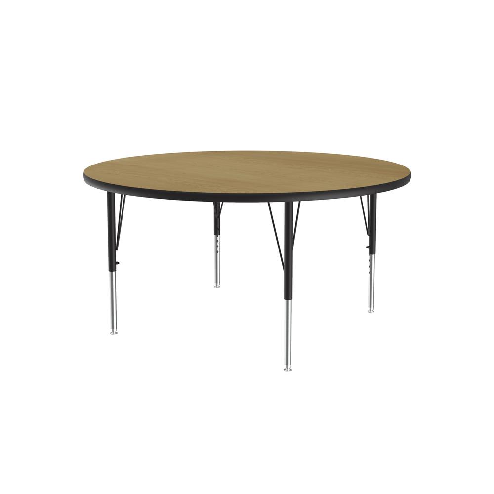 Deluxe High-Pressure Top Activity Tables, 42x42" ROUND, FUSION MAPLE BLACK/CHROME. Picture 5