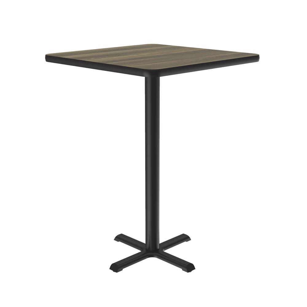 Bar Stool/Standing Height Deluxe High-Pressure Café and Breakroom Table, 24x24 SQUARE COLONIAL HICKORY, BLACK. Picture 4