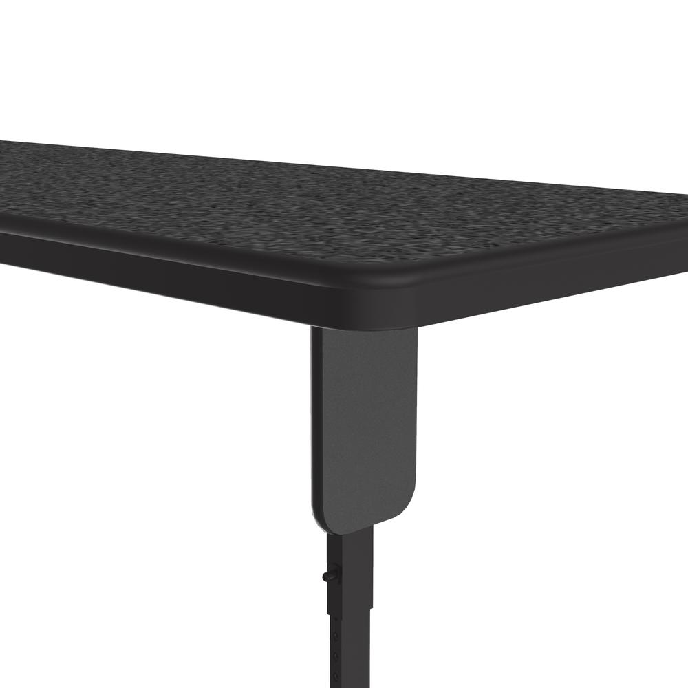 Adjustable Height Commercial Laminate Folding Seminar Table with Panel Leg, 24x60" RECTANGULAR, BLACK GRANITE BLACK. Picture 4