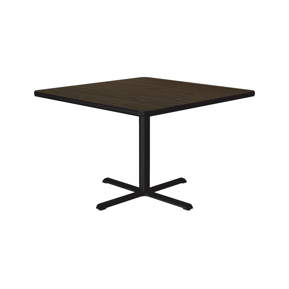 Table Height Deluxe High-Pressure Café and Breakroom Table, 36x36" SQUARE WALNUT BLACK. Picture 1