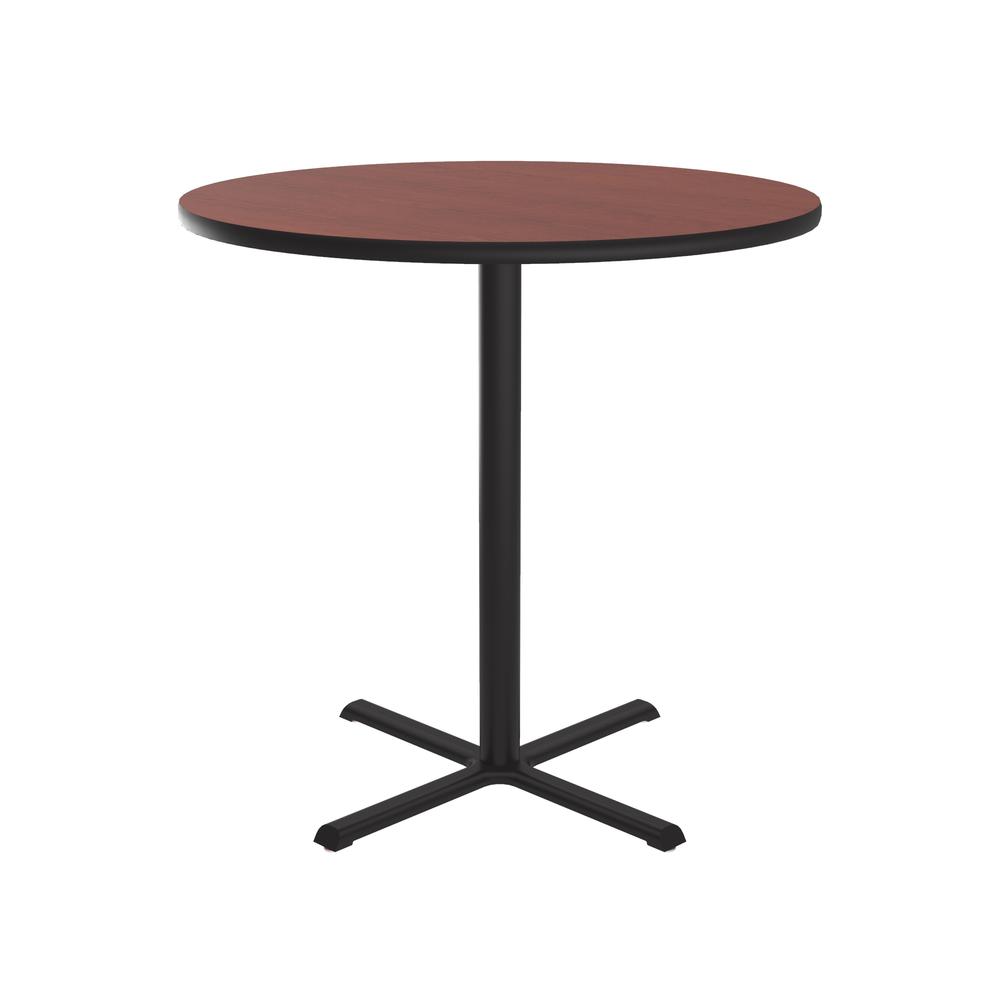 Bar Stool/Standing Height Deluxe High-Pressure Café and Breakroom Table 42x42" ROUND CHERRY, BLACK. Picture 9