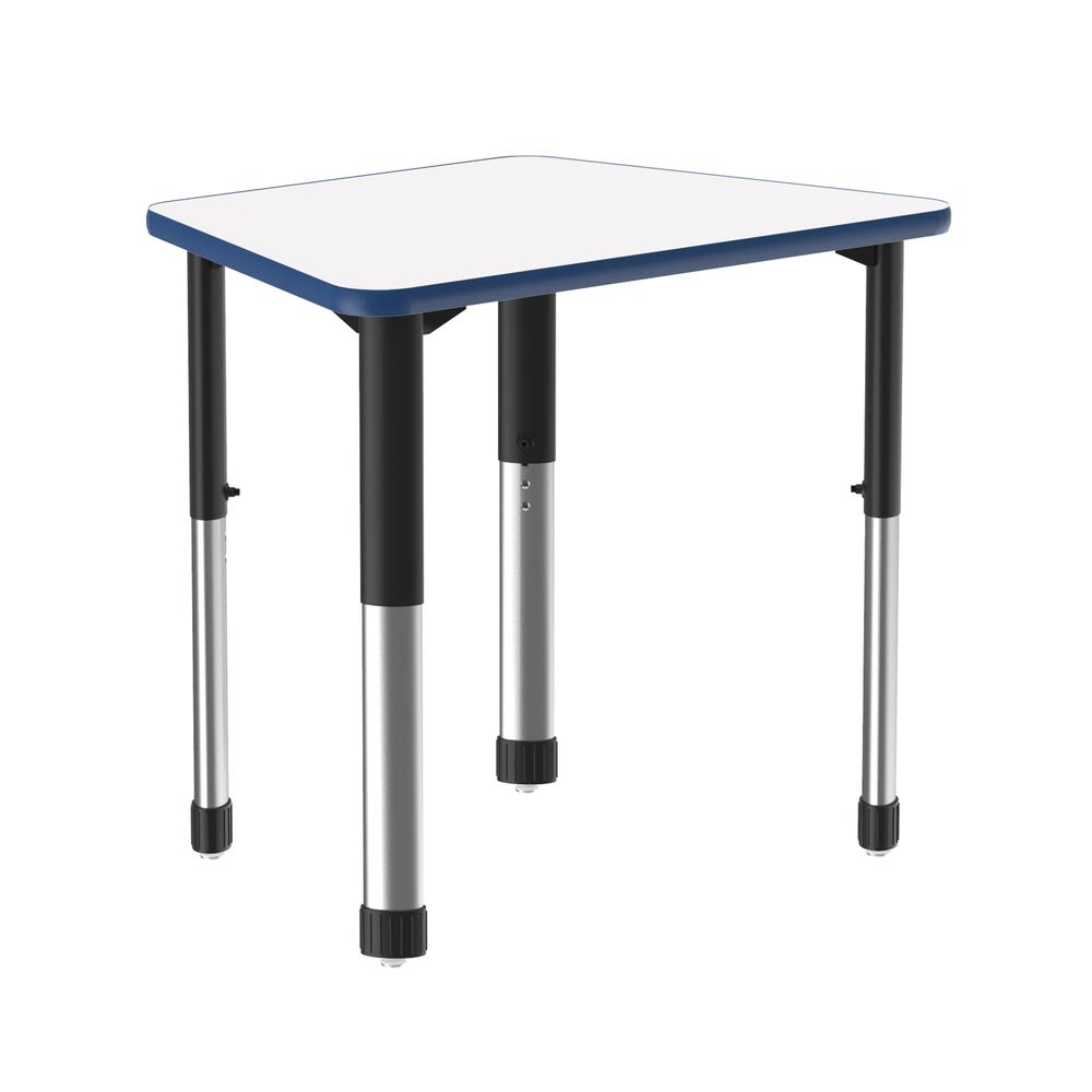 Markerboard-Dry Erase High Pressure Collaborative Desk 33x23", TRAPEZOID FROSTY WHITE BLACK/CHROME. Picture 1