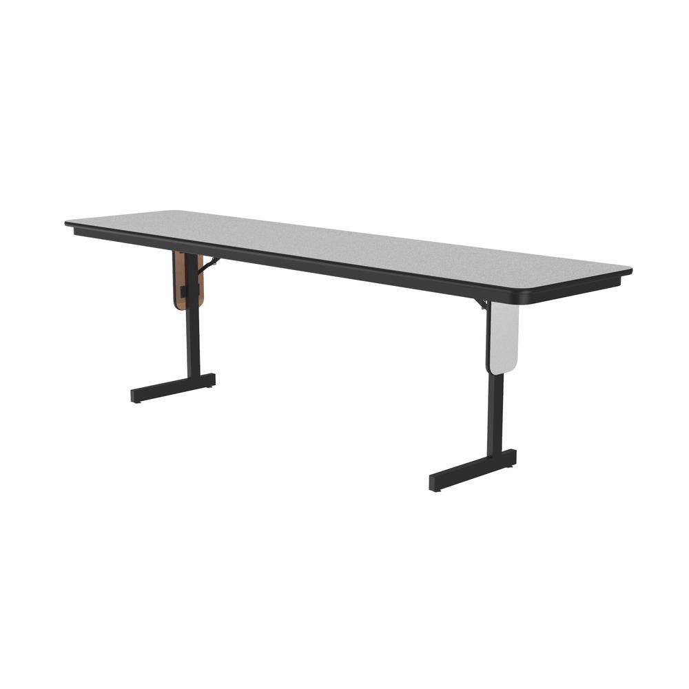 Deluxe High-Pressure Folding Seminar Table with Panel Leg 24x96" RECTANGULAR GRAY GRANITE, BLACK. Picture 2