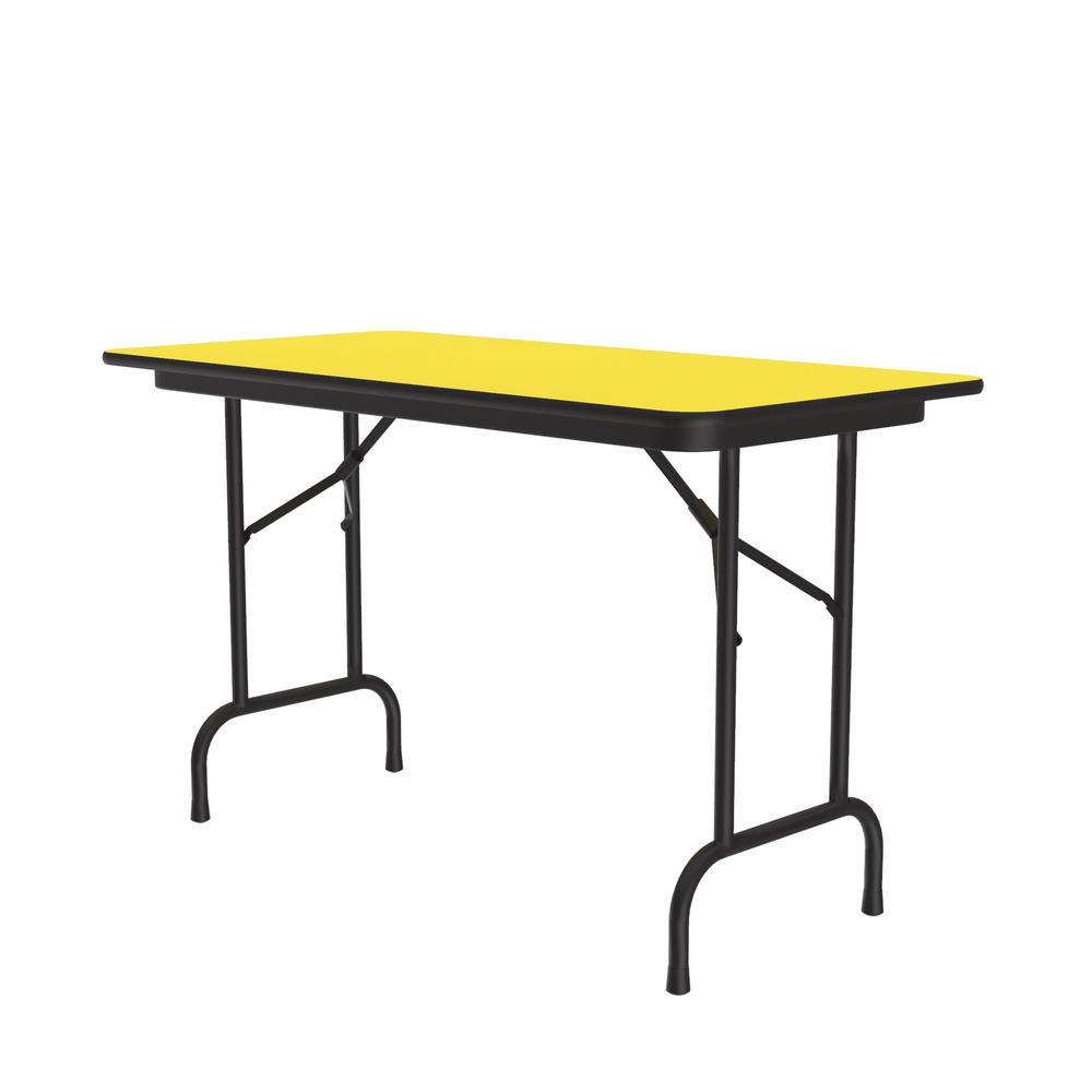 Deluxe High Pressure Top Folding Table 24x48", RECTANGULAR, YELLOW BLACK. Picture 2